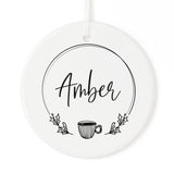 Personalized Name with Coffee Mug Christmas Ornament - The Cotton and Canvas Co.