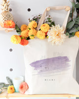 Miami Cityscape Cotton Canvas Tote Bag - The Cotton and Canvas Co.