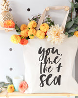You, Me and the Sea Cotton Canvas Tote Bag - The Cotton and Canvas Co.