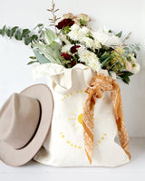 Live Life in Warm Yellows Cotton Canvas Tote Bag - The Cotton and Canvas Co.