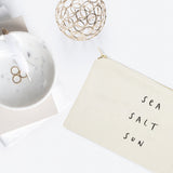 Sea Salt Sun Cotton Canvas Cosmetic Bag - The Cotton and Canvas Co.