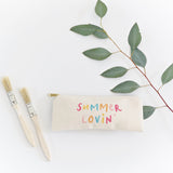 Summer Lovin' Cotton Canvas Pencil Case and Travel Pouch - The Cotton and Canvas Co.
