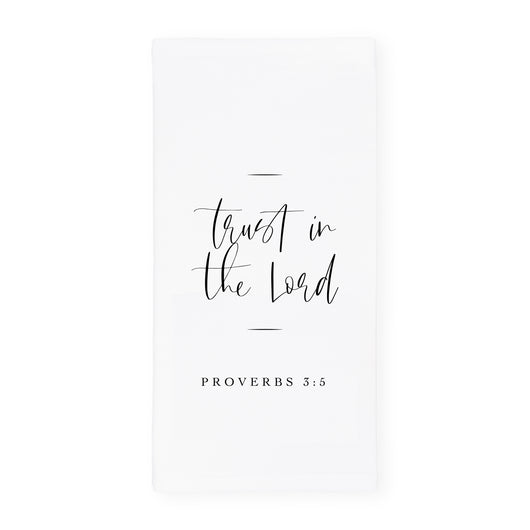 Trust in the Lord, Proverbs 3:5 Cotton Canvas Scripture, Bible Kitchen Tea Towel - The Cotton and Canvas Co.