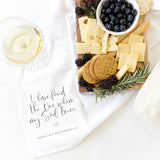 I Have Found the One Whom My Soul Loves, Song of Solomon 3:4 Cotton Canvas Scripture, Bible Kitchen Tea Towel - The Cotton and Canvas Co.