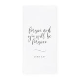Forgive and You Will Be Forgiven, Luke 6:37 Cotton Canvas Scripture, Bible Kitchen Tea Towel - The Cotton and Canvas Co.