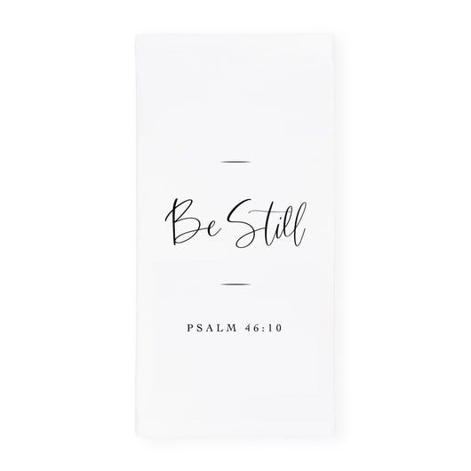 Be Still, Psalm 46:10 Cotton Canvas Scripture, Bible Kitchen Tea Towel - The Cotton and Canvas Co.