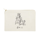 Act Justly Love Mercy Walk Humbly - Micah 6:8 Cotton Canvas Cosmetic Bag - The Cotton and Canvas Co.