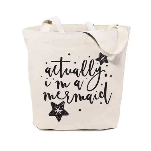 Actually, I'm a Mermaid Cotton Canvas Tote Bag - The Cotton and Canvas Co.
