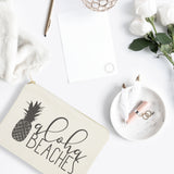 Aloha Beaches Cotton Canvas Cosmetic Bag - The Cotton and Canvas Co.