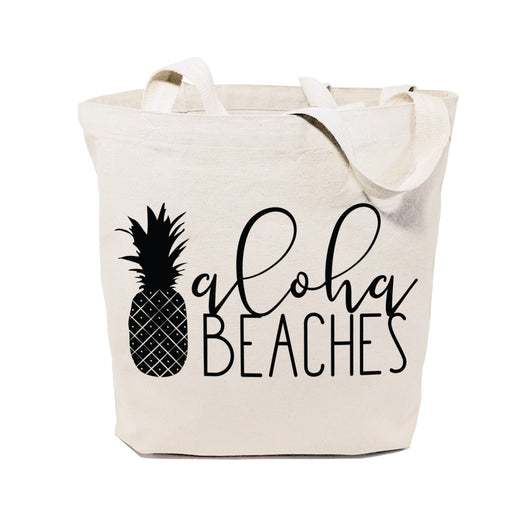 Aloha Beaches Cotton Canvas Tote Bag - The Cotton and Canvas Co.