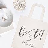 Be Still, Psalm 46:10 Cotton Canvas Tote Bag - The Cotton and Canvas Co.