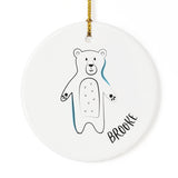 Personalized Name Bear Christmas Ornament - The Cotton and Canvas Co.