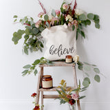 Believe Gym Cotton Canvas Tote Bag - The Cotton and Canvas Co.