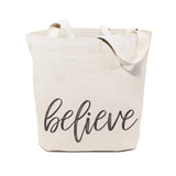 Believe Gym Cotton Canvas Tote Bag - The Cotton and Canvas Co.