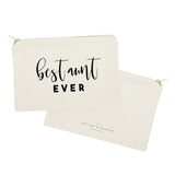 Best Aunt Ever Cotton Canvas Cosmetic Bag - The Cotton and Canvas Co.