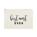 Best Aunt Ever Cotton Canvas Cosmetic Bag - The Cotton and Canvas Co.