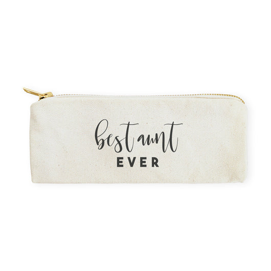 Best Aunt Ever Cotton Canvas Pencil Case and Travel Pouch - The Cotton and Canvas Co.