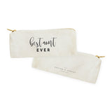Best Aunt Ever Cotton Canvas Pencil Case and Travel Pouch - The Cotton and Canvas Co.