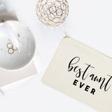 Best Aunt Ever Cotton Canvas Cosmetic Bag - The Cotton and Canvas Co.