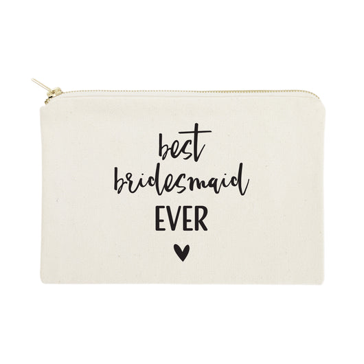 Best Bridesmaid Ever Cotton Canvas Cosmetic Bag - The Cotton and Canvas Co.