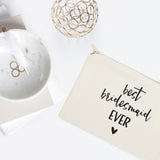 Best Bridesmaid Ever Cotton Canvas Cosmetic Bag - The Cotton and Canvas Co.