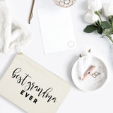 Best Grandma Ever Cotton Canvas Cosmetic Bag - The Cotton and Canvas Co.