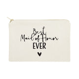 Best Maid of Honor Ever Cotton Canvas Cosmetic Bag - The Cotton and Canvas Co.