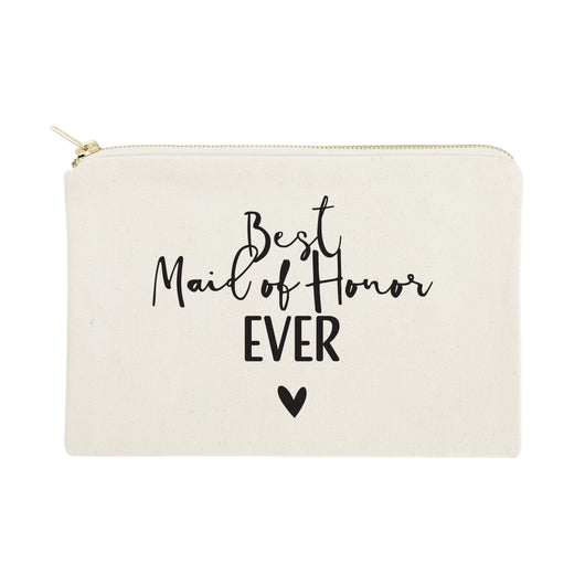 Best Maid of Honor Ever Cotton Canvas Cosmetic Bag - The Cotton and Canvas Co.