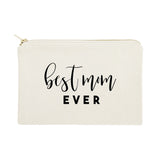 Best Mom Ever Cotton Canvas Cosmetic Bag - The Cotton and Canvas Co.