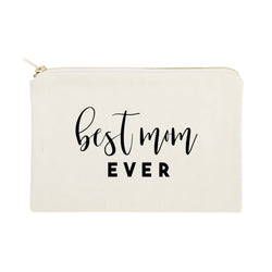 Best Mom Ever Cotton Canvas Cosmetic Bag - The Cotton and Canvas Co.