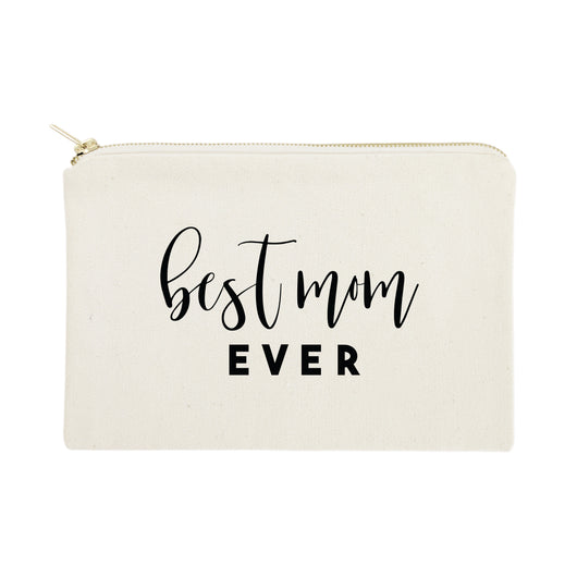 Best Mom Ever Cotton Canvas Cosmetic Bag - The Cotton and Canvas Co.