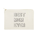 Modern Best Mom Ever Cotton Canvas Cosmetic Bag - The Cotton and Canvas Co.