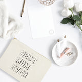 Modern Best Mom Ever Cotton Canvas Cosmetic Bag - The Cotton and Canvas Co.
