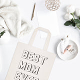 Modern Best Mom Ever Cotton Canvas Tote Bag - The Cotton and Canvas Co.