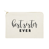 Best Sister Ever Cotton Canvas Cosmetic Bag - The Cotton and Canvas Co.