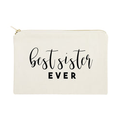 Best Sister Ever Cotton Canvas Cosmetic Bag - The Cotton and Canvas Co.