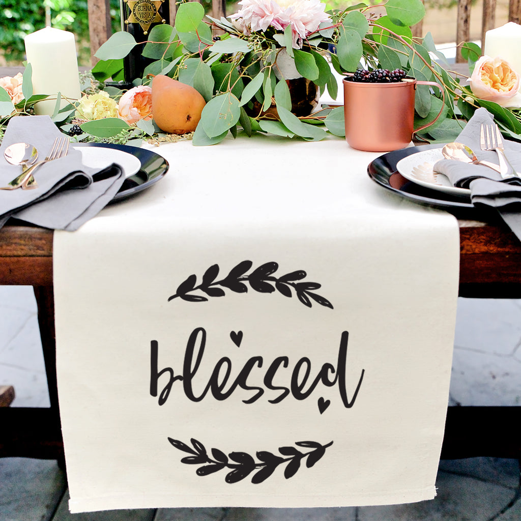 Blessed Cotton Canvas Table Runner The Cotton & Canvas Co.
