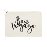 Bon Voyage Travel Cotton Canvas Cosmetic Bag - The Cotton and Canvas Co.