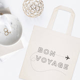Bon Voyage Cotton Canvas Tote Bag - The Cotton and Canvas Co.