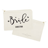 Bride Personalized Cotton Canvas Cosmetic Bag - The Cotton and Canvas Co.