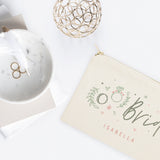 Floral Bride Personalized Cotton Canvas Cosmetic Bag - The Cotton and Canvas Co.