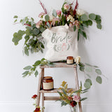 Floral Personalized Name Bride Wedding Cotton Canvas Tote Bag - The Cotton and Canvas Co.