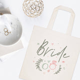 Floral Bride Wedding Cotton Canvas Tote Bag - The Cotton and Canvas Co.
