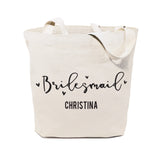 Bridesmaid Personalized Wedding Cotton Canvas Tote Bag - The Cotton and Canvas Co.