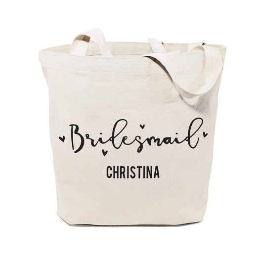 Bridesmaid Personalized Wedding Cotton Canvas Tote Bag - The Cotton and Canvas Co.