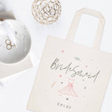 Floral Personalized Name Bridesmaid Wedding Cotton Canvas Tote Bag - The Cotton and Canvas Co.