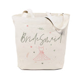 Floral Bridesmaid Wedding Cotton Canvas Tote Bag - The Cotton and Canvas Co.