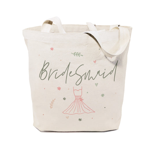 Floral Bridesmaid Wedding Cotton Canvas Tote Bag - The Cotton and Canvas Co.