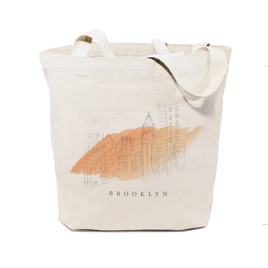Brooklyn Cityscape Cotton Canvas Tote Bag - The Cotton and Canvas Co.