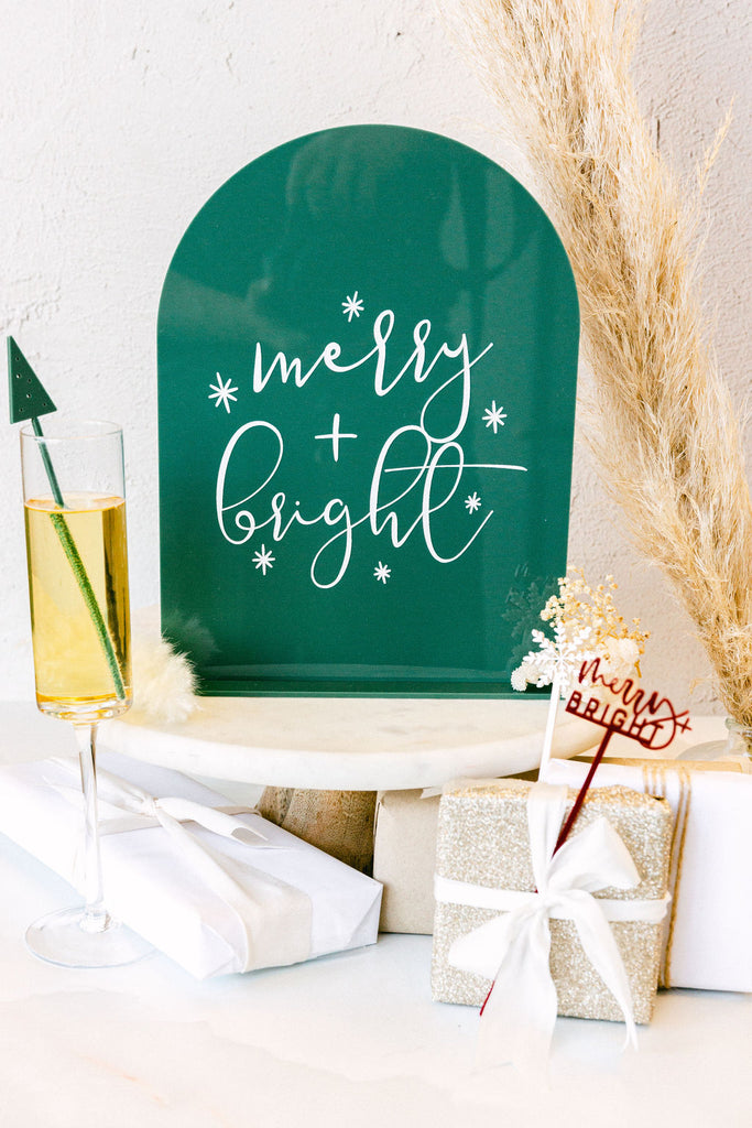 Merry and Bright Sign Natural, Beige